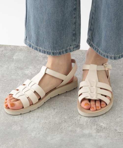 GLOBAL WORK(グローバルワーク)の「らくっションマエアキグルカ/272454(サンダル・レディース・アイボリー/ブラック・SMALL/MEDIUM/LARGE)」の2枚目の写真