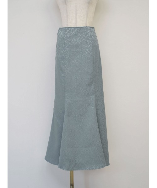 Reurie'(レウリィ)の「ジャガードマーメイドスカート(セットアップ対応) / mermaid skirt ジャガードスカート サテンジャガード サテンスカート サテンマーメイド ベージュ ブルー バックゴム(スカート・レディース・ブラック/ベージュ/ブルー・FREE)」の4枚目の写真