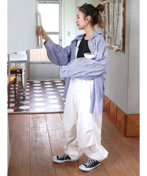 Ungrid（アングリッド）の「ストライプルーズシャツ（シャツ/ブラウス・レディース・ピンク/オレンジ/ブラウン/レッド/イエロー/グリーン/ブルー・FREE）」の10枚目の写真