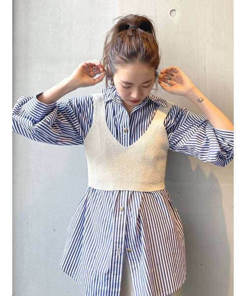 Ungrid（アングリッド）の「ストライプルーズシャツ（シャツ/ブラウス・レディース・ピンク/オレンジ/ブラウン/レッド/イエロー/グリーン/ブルー・FREE）」の12枚目の写真