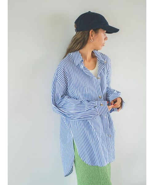 Ungrid（アングリッド）の「ストライプルーズシャツ（シャツ/ブラウス・レディース・ピンク/オレンジ/ブラウン/レッド/イエロー/グリーン/ブルー・FREE）」の16枚目の写真