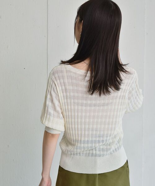 RETRO GIRL（レトロガール）の「柄編みシアーニット（Tシャツ/カットソー・レディース・ホワイト/グリーン/ブラック・FREE）」の22枚目の写真