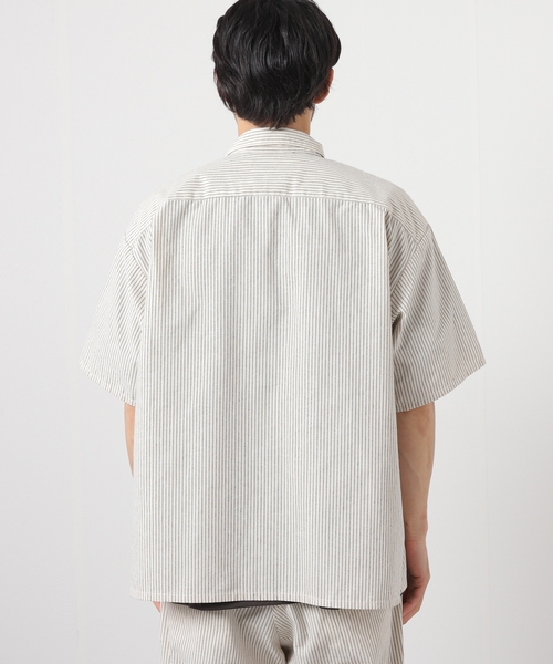 JOURNAL STANDARD(ジャーナルスタンダード)の「T/C ストライプ バーバージャケット(シャツ/ブラウス・メンズ・ネイビー/イエロー/アイボリー/ブラック系その他・MEDIUM/LARGE)」の8枚目の写真