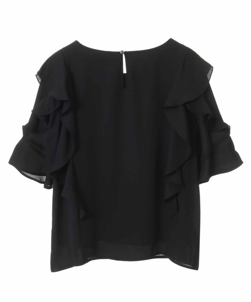 31 Sons de mode（トランテアン　ソン　ドゥ　モード）の「ジョーゼットエアリーブラウス（シャツ/ブラウス・レディース・ブラック/オフホワイト/ピンク・36）」の5枚目の写真