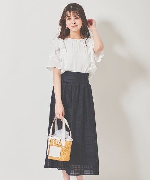 31 Sons de mode（トランテアン　ソン　ドゥ　モード）の「ジョーゼットエアリーブラウス（シャツ/ブラウス・レディース・ブラック/オフホワイト/ピンク・36）」の20枚目の写真