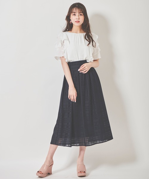 31 Sons de mode（トランテアン　ソン　ドゥ　モード）の「ジョーゼットエアリーブラウス（シャツ/ブラウス・レディース・ブラック/オフホワイト/ピンク・36）」の22枚目の写真