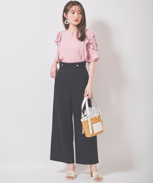 31 Sons de mode（トランテアン　ソン　ドゥ　モード）の「ジョーゼットエアリーブラウス（シャツ/ブラウス・レディース・ブラック/オフホワイト/ピンク・36）」の16枚目の写真