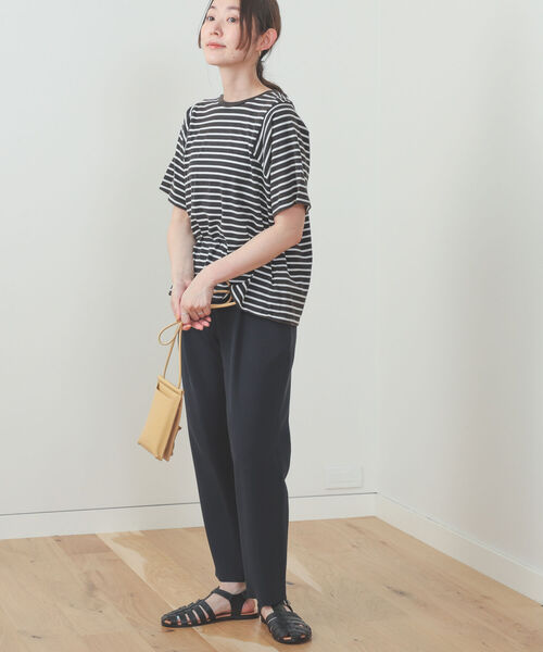 BEAMS HEART（ビームスハート）の「BEAMS HEART / 変形アームホール ボーダープルオーバー（Tシャツ/カットソー・レディース・ブラック/オフホワイト/オリーブ・FREE）」の11枚目の写真