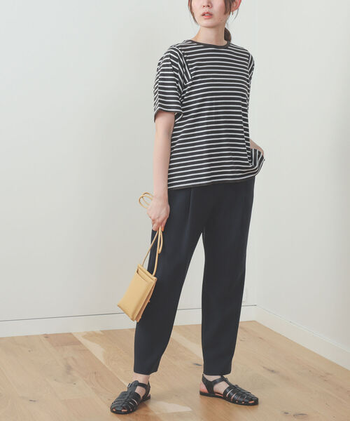 BEAMS HEART（ビームスハート）の「BEAMS HEART / 変形アームホール ボーダープルオーバー（Tシャツ/カットソー・レディース・ブラック/オフホワイト/オリーブ・FREE）」の12枚目の写真