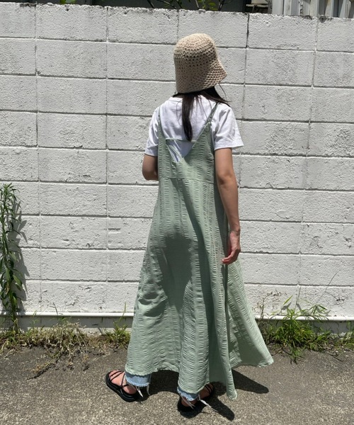 JUGLANS(ユグランス)の「☆ ドラマティックな仕上がり。サッカーストライプキャミワンピース 343102(ワンピース・レディース・ホワイト/ミント・FREE)」の13枚目の写真