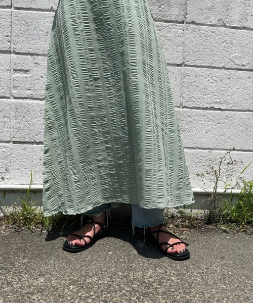 JUGLANS(ユグランス)の「☆ ドラマティックな仕上がり。サッカーストライプキャミワンピース 343102(ワンピース・レディース・ホワイト/ミント・FREE)」の16枚目の写真