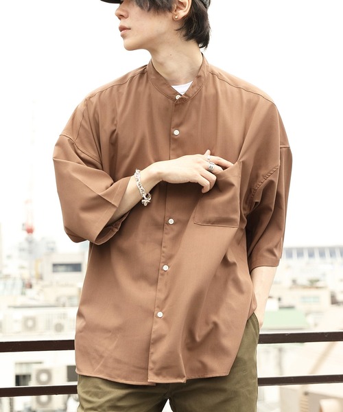 8(eight)(エイト)の「ビックバンドカラーシャツ(シャツ/ブラウス・メンズ・チャコールグレー/ベージュ/ブラウン/サックスブルー/ブルー/マルチ・LARGE/MEDIUM)」の1枚目の写真