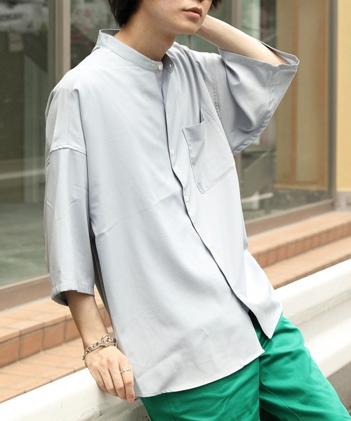 8(eight)(エイト)の「ビックバンドカラーシャツ(シャツ/ブラウス・メンズ・チャコールグレー/ベージュ/ブラウン/サックスブルー/ブルー/マルチ・LARGE/MEDIUM)」の4枚目の写真