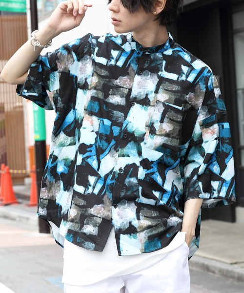 8(eight)(エイト)の「ビックバンドカラーシャツ(シャツ/ブラウス・メンズ・チャコールグレー/ベージュ/ブラウン/サックスブルー/ブルー/マルチ・LARGE/MEDIUM)」の5枚目の写真