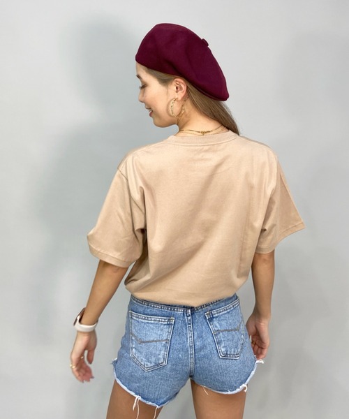 X-girl（エックスガール）の「【ムラサキスポーツ別注】X-GIRL/エックスガール  ビッグシルエット/オーバーサイズ/カレッジ風ロゴTシャツ   105221011022（Tシャツ/カットソー・レディース・ホワイト/ブラック/ベージュ/グレー/グリーン・M/L/XL）」の19枚目の写真