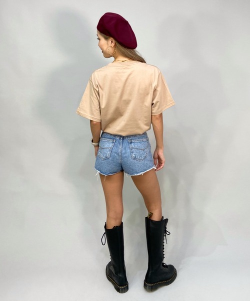 X-girl（エックスガール）の「【ムラサキスポーツ別注】X-GIRL/エックスガール  ビッグシルエット/オーバーサイズ/カレッジ風ロゴTシャツ   105221011022（Tシャツ/カットソー・レディース・ホワイト/ブラック/ベージュ/グレー/グリーン・M/L/XL）」の21枚目の写真