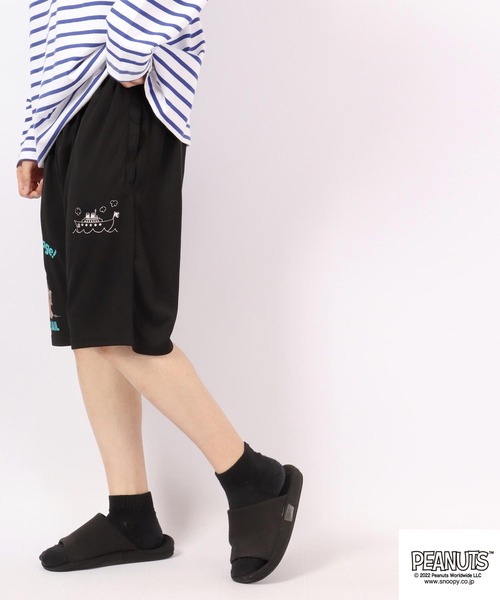 PEANUTS(ピーナッツ)の「PEANUTS スヌーピー ハーフパンツ ドライ素材 夏物(その他パンツ・レディース・ブラック/ネイビー/グレー/ピンク/ブラック系その他/グレイッシュブルー・LL/M/L)」の9枚目の写真