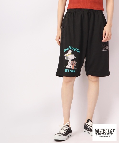 PEANUTS(ピーナッツ)の「PEANUTS スヌーピー ハーフパンツ ドライ素材 夏物(その他パンツ・レディース・ブラック/ネイビー/グレー/ピンク/ブラック系その他/グレイッシュブルー・LL/M/L)」の13枚目の写真