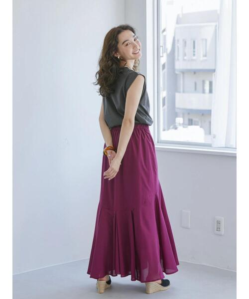 AMERICAN HOLIC（アメリカンホリック）の「ショルダータックフレンチスリーブカットプルオーバー（Tシャツ/カットソー・レディース・チャコールグレー/ベージュ/オフホワイト/ブルー・M/L）」の22枚目の写真