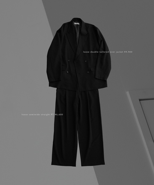 remer（リメール）の「loose double tailored over jacket (setup) / ルーズダブルテーラードオーバージャケット (セットアップ対応)（テーラードジャケット・メンズ・ブラック/ダークブラウン・SMALL/MEDIUM/LARGE）」の12枚目の写真