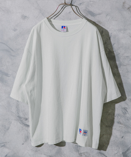 Russell Athletic（ラッセルアスレティック）の「『別注』RUSSELL ATHLETIC×DOORS　オーバーダイヘビーオンスTシャツ（Tシャツ/カットソー・メンズ・グリーン/ホワイト系その他/ブルー系その他/スミクロ・MEDIUM/LARGE/X-LARGE）」の2枚目の写真