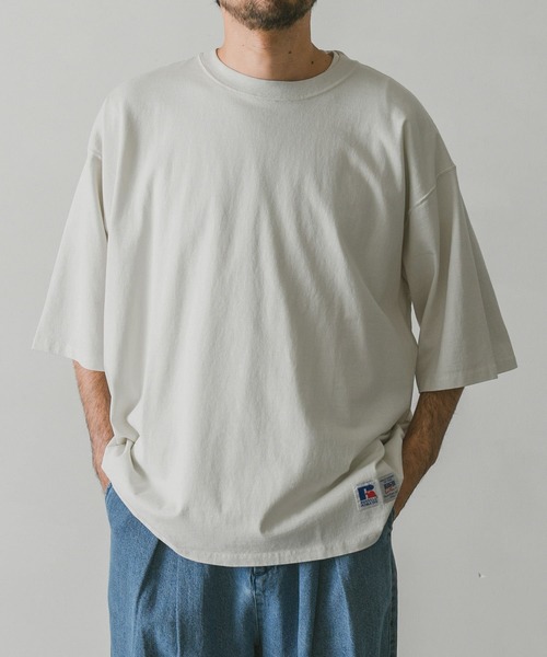 Russell Athletic（ラッセルアスレティック）の「『別注』RUSSELL ATHLETIC×DOORS　オーバーダイヘビーオンスTシャツ（Tシャツ/カットソー・メンズ・グリーン/ホワイト系その他/ブルー系その他/スミクロ・MEDIUM/LARGE/X-LARGE）」の13枚目の写真