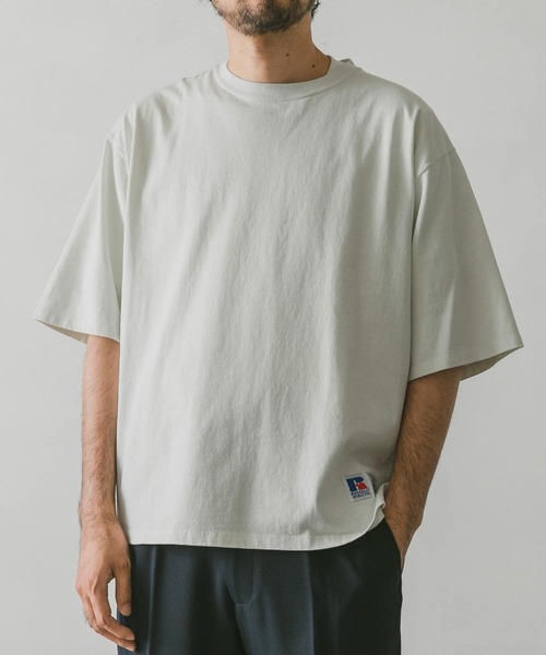 Russell Athletic（ラッセルアスレティック）の「『別注』RUSSELL ATHLETIC×DOORS　オーバーダイヘビーオンスTシャツ（Tシャツ/カットソー・メンズ・グリーン/ホワイト系その他/ブルー系その他/スミクロ・MEDIUM/LARGE/X-LARGE）」の14枚目の写真