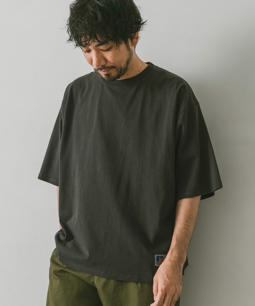 Russell Athletic（ラッセルアスレティック）の「『別注』RUSSELL ATHLETIC×DOORS　オーバーダイヘビーオンスTシャツ（Tシャツ/カットソー・メンズ・グリーン/ホワイト系その他/ブルー系その他/スミクロ・MEDIUM/LARGE/X-LARGE）」の9枚目の写真