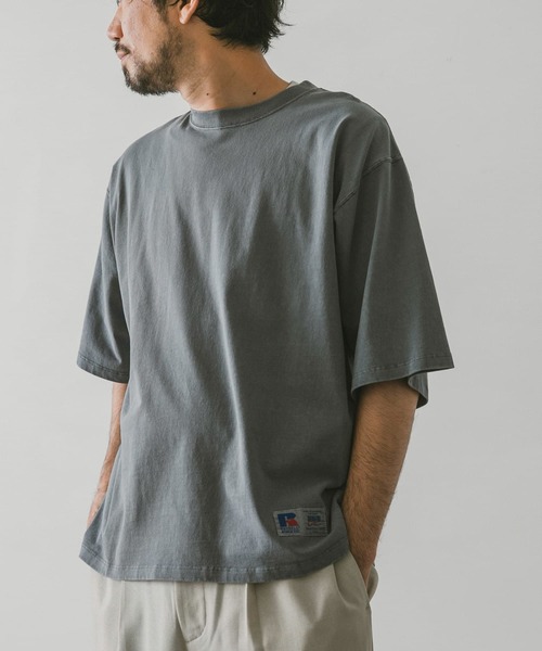 Russell Athletic（ラッセルアスレティック）の「『別注』RUSSELL ATHLETIC×DOORS　オーバーダイヘビーオンスTシャツ（Tシャツ/カットソー・メンズ・グリーン/ホワイト系その他/ブルー系その他/スミクロ・MEDIUM/LARGE/X-LARGE）」の18枚目の写真