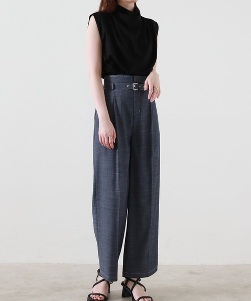 Cheek（チーク）の「ドレープノースリカットソー（Tシャツ/カットソー・レディース・チャコールグレー/オフホワイト/ブラック・MEDIUM）」の8枚目の写真