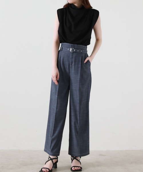Cheek（チーク）の「ドレープノースリカットソー（Tシャツ/カットソー・レディース・チャコールグレー/オフホワイト/ブラック・MEDIUM）」の7枚目の写真