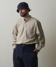 Steven Alan | ＜Steven Alan＞ 80/2 STRIPE BAND COLLAR SHIRT -LOOSE/シャツ(シャツ/ブラウス)