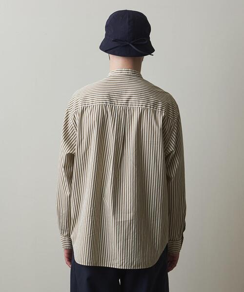 Steven Alan（スティーブンアラン）の「＜Steven Alan＞ 80/2 STRIPE BAND COLLAR SHIRT -LOOSE/シャツ（シャツ/ブラウス・メンズ・ベージュ/ブラウン・S/M/L/XL）」の18枚目の写真
