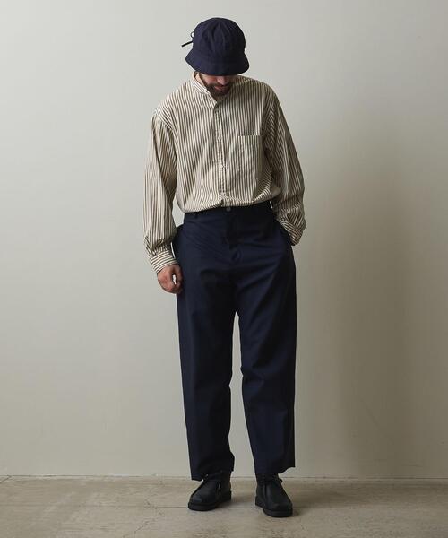 Steven Alan（スティーブンアラン）の「＜Steven Alan＞ 80/2 STRIPE BAND COLLAR SHIRT -LOOSE/シャツ（シャツ/ブラウス・メンズ・ベージュ/ブラウン・S/M/L/XL）」の19枚目の写真