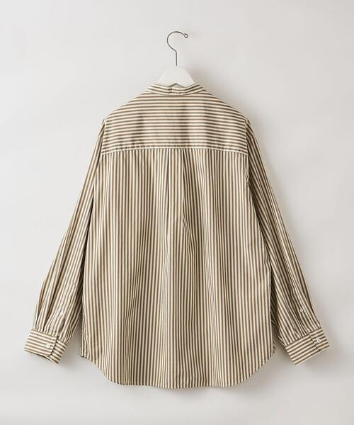 Steven Alan（スティーブンアラン）の「＜Steven Alan＞ 80/2 STRIPE BAND COLLAR SHIRT -LOOSE/シャツ（シャツ/ブラウス・メンズ・ベージュ/ブラウン・S/M/L/XL）」の5枚目の写真