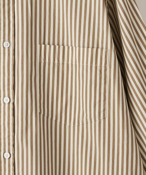 Steven Alan（スティーブンアラン）の「＜Steven Alan＞ 80/2 STRIPE BAND COLLAR SHIRT -LOOSE/シャツ（シャツ/ブラウス・メンズ・ベージュ/ブラウン・S/M/L/XL）」の8枚目の写真