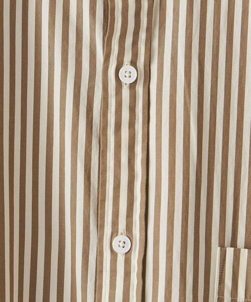 Steven Alan（スティーブンアラン）の「＜Steven Alan＞ 80/2 STRIPE BAND COLLAR SHIRT -LOOSE/シャツ（シャツ/ブラウス・メンズ・ベージュ/ブラウン・S/M/L/XL）」の14枚目の写真