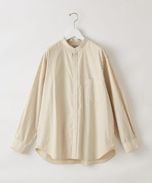 Steven Alan（スティーブンアラン）の「＜Steven Alan＞ 80/2 STRIPE BAND COLLAR SHIRT -LOOSE/シャツ（シャツ/ブラウス・メンズ・ベージュ/ブラウン・S/M/L/XL）」の17枚目の写真