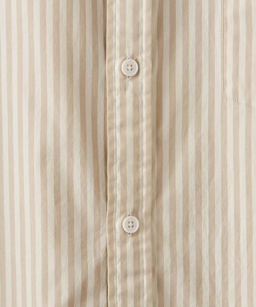 Steven Alan（スティーブンアラン）の「＜Steven Alan＞ 80/2 STRIPE BAND COLLAR SHIRT -LOOSE/シャツ（シャツ/ブラウス・メンズ・ベージュ/ブラウン・S/M/L/XL）」の11枚目の写真