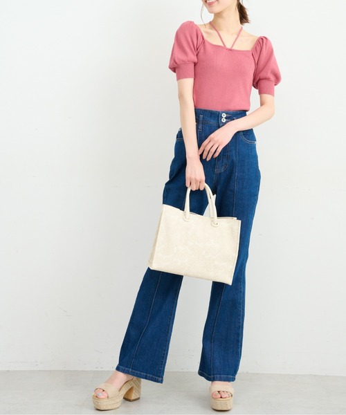 FREE'S MART（フリーズマート）の「◆2Wayデコルテリボンショート丈ニット（ニット/セーター・レディース・ブラック/ホワイト/ピンク・FREE）」の19枚目の写真