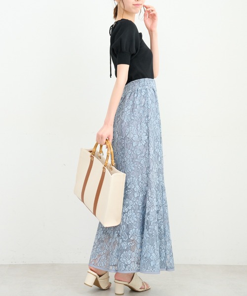 FREE'S MART（フリーズマート）の「◆2Wayデコルテリボンショート丈ニット（ニット/セーター・レディース・ブラック/ホワイト/ピンク・FREE）」の8枚目の写真