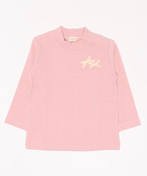 kids zoo(キッズズー)の「フライス表起毛ハイネックTシャツ(Tシャツ/カットソー・キッズ・ホワイト/ブラック/ピンク・90/80)」の1枚目の写真