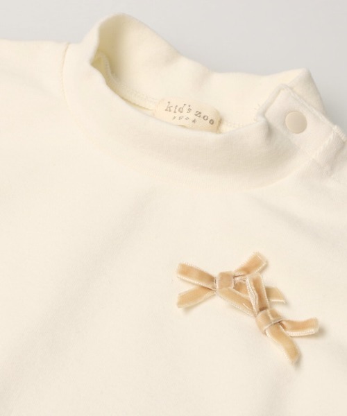 kids zoo(キッズズー)の「フライス表起毛ハイネックTシャツ(Tシャツ/カットソー・キッズ・ホワイト/ブラック/ピンク・90/80)」の5枚目の写真
