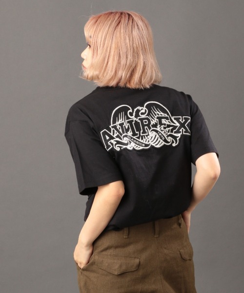 AVIREX（アヴィレックス）の「《REBUILD COLLECTION》半袖 Tシャツ / S/S T-SHIRT（Tシャツ/カットソー・レディース・ホワイト/ブラック/ブラック系その他/ホワイト系2・M/L/XL/XXL）」の3枚目の写真