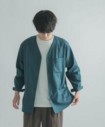 FORK&SPOON | FORK&SPOON　ノーカラーロングスリーブシャツ(シャツ/ブラウス)