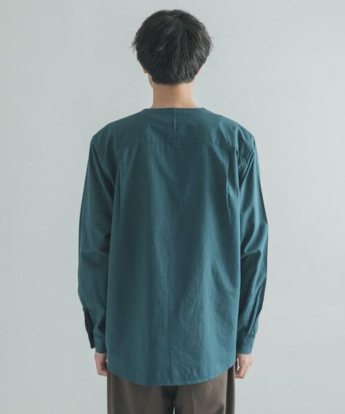 FORK&SPOON(フォークアンドスプーン)の「FORK&SPOON ノーカラーロングスリーブシャツ(シャツ/ブラウス・メンズ・ベージュ系その他/グリーン系その他・4/5)」の12枚目の写真