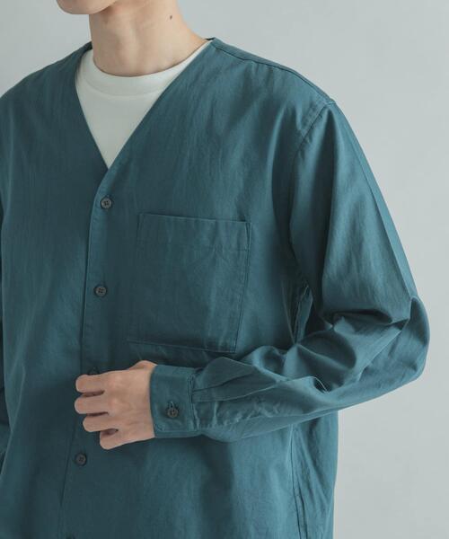 FORK&SPOON(フォークアンドスプーン)の「FORK&SPOON ノーカラーロングスリーブシャツ(シャツ/ブラウス・メンズ・ベージュ系その他/グリーン系その他・4/5)」の13枚目の写真