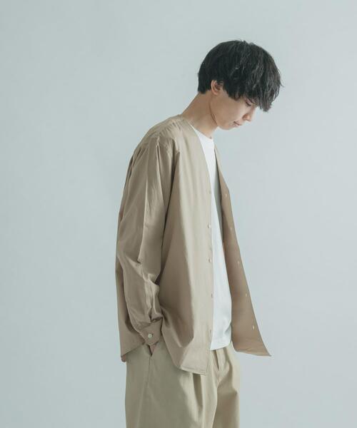FORK&SPOON(フォークアンドスプーン)の「FORK&SPOON ノーカラーロングスリーブシャツ(シャツ/ブラウス・メンズ・ベージュ系その他/グリーン系その他・4/5)」の19枚目の写真