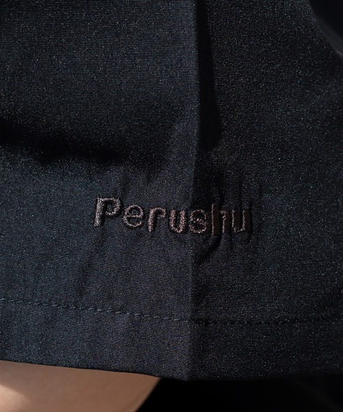 Perushu(ペルーシュ)の「ダブルポケット開襟キューバシャツ(シャツ/ブラウス・メンズ・ブラック/オフホワイト/グリーン・MEDIUM/LARGE)」の5枚目の写真