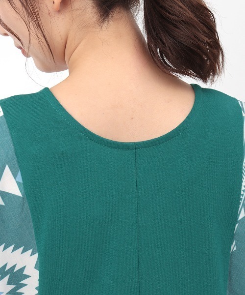 チチカカ（チチカカ）の「袖ナバホプリント２ｗａｙワンピース（ワンピース・レディース・ブラック/ベージュ/グリーン・FREE）」の18枚目の写真